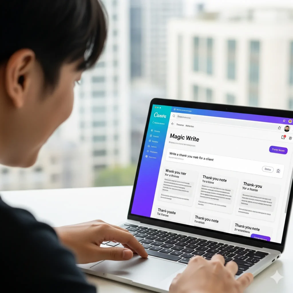 Magic Write for captions and copy - Best Canva AI Design in 2025