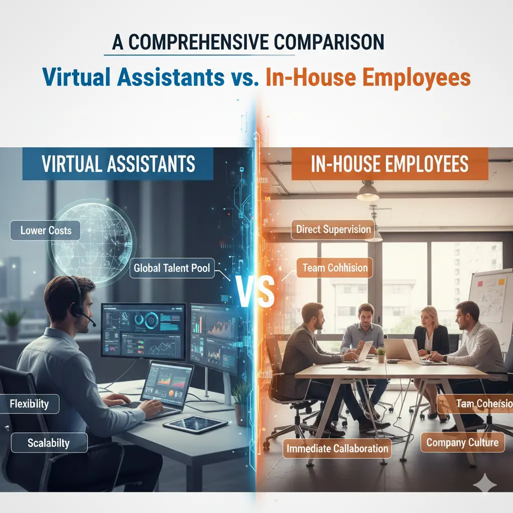 Virtual Assistants vs. In-House Employees: A Comprehensive Comparison - Top Virtual Assistant Services in USA