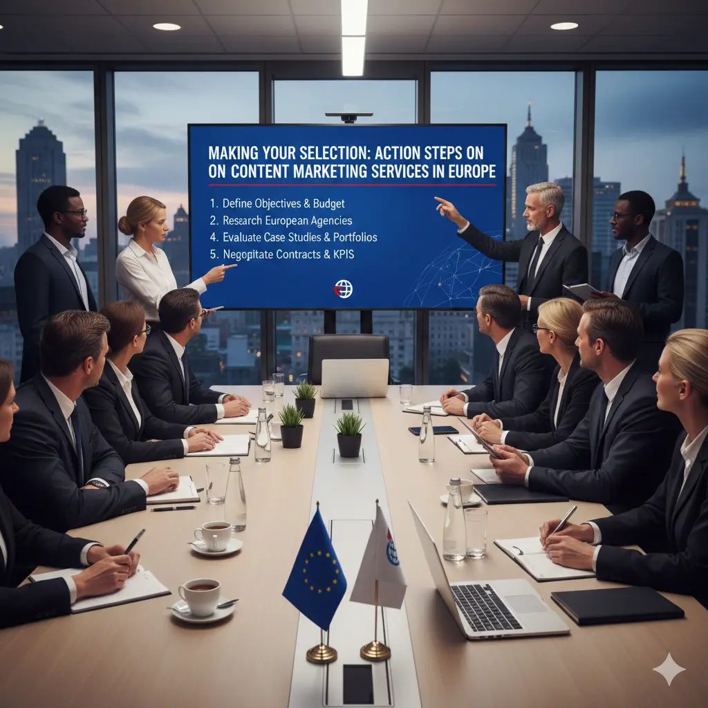 Making Your Selection: Action Steps - Content Marketing Services in Europe