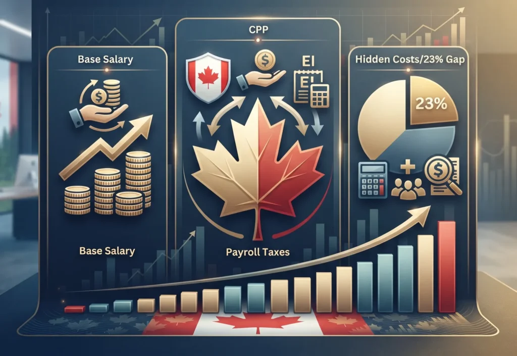 The True Cost of an In-House Assistant in Canada: CPP, EI and the 23% Gap; virtual assistant services in Canada