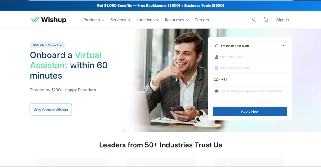 Wishup — Best for Fast Onboarding of Offshore Talent