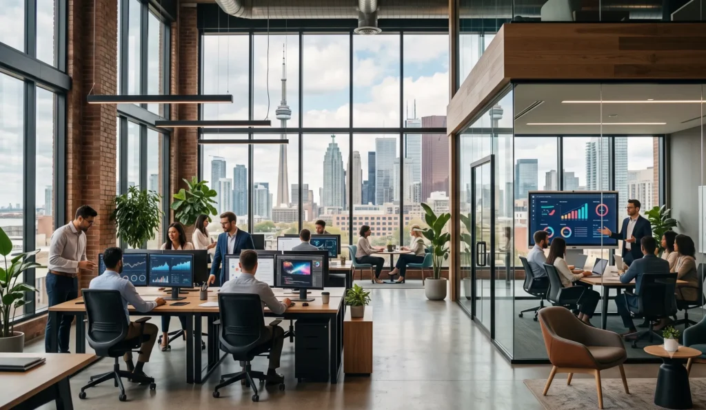Best digital marketing agency in Toronto 2026 – Toronto skyline with search and AI