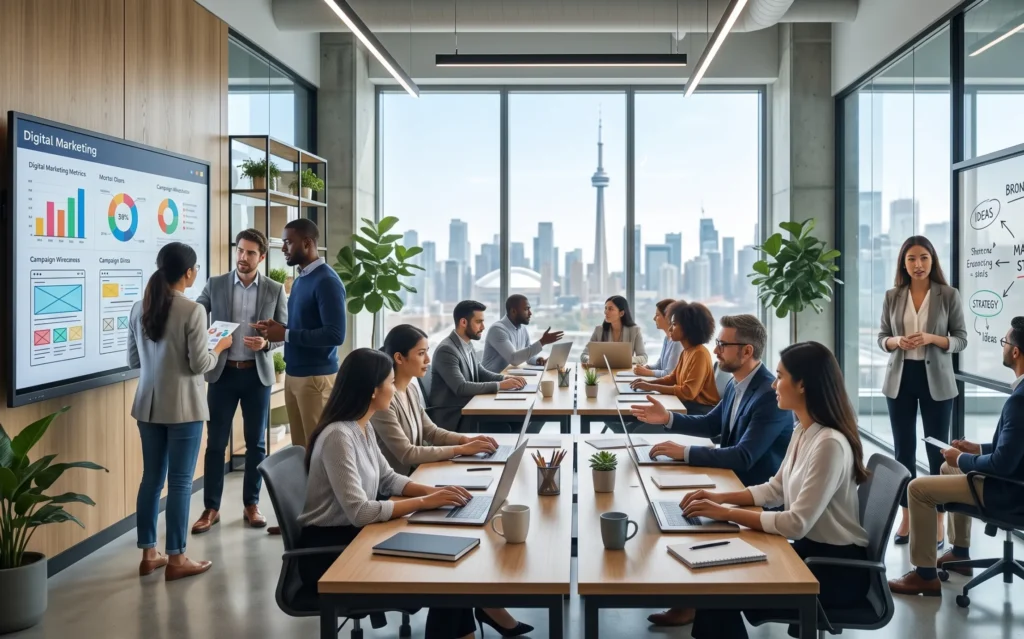 What Is a Digital Marketing Agency in Toronto? A 2026 Definition; Best digital marketing agency in Toronto 2026 – Toronto skyline with search and AI
