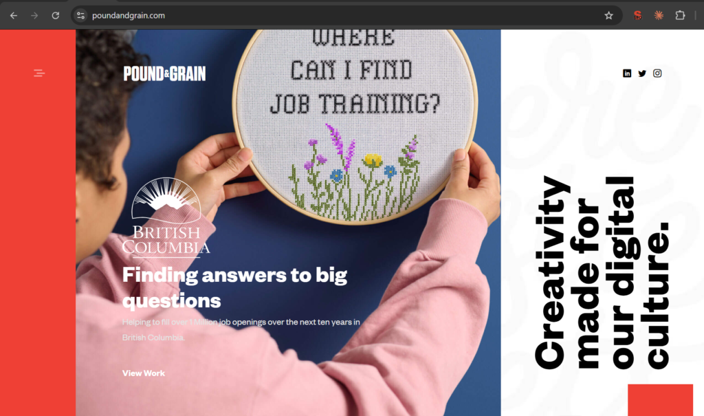 10. Pound & Grain: Best for Creative Campaigns; Best digital marketing agency in Toronto 2026 – Toronto skyline with search and AI