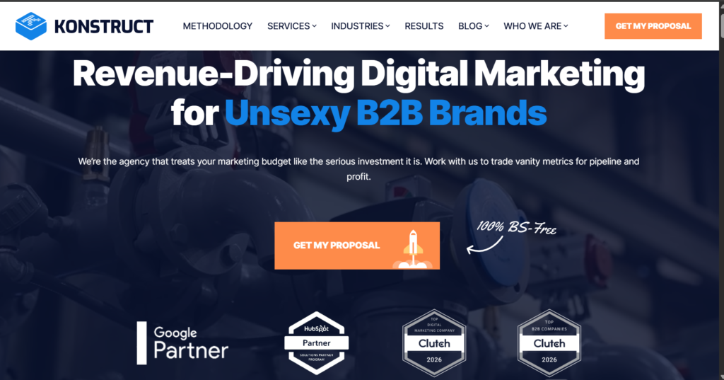 3. Konstruct Digital: Best for B2B and Complex Sales; Best digital marketing agency in Toronto 2026 – Toronto skyline with search and AI