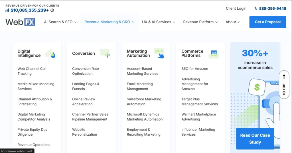 WebFX: Best for Data-Driven Full-Service Marketing ; Best Digital Marketing Company in the US (2026): Top 10