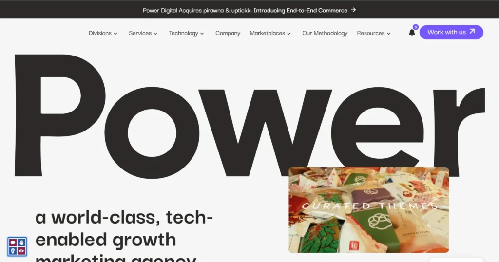 4. Power Digital: Best for Data-Driven Integrated Growth ;Best digital marketing company in New York 2026 – Manhattan skyline with search and AI icons